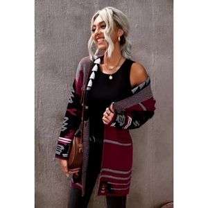 LAST ONE! Plus Size DELILAH Aztec Printed Cardigan